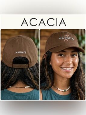 Acacia Swimwear Hawaii ✨ 5-Panel SnapBack Brown Hat • EUC